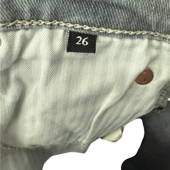 7 for All Mankind High Waist Cropped Straight Gray Jeans Size 26 - Picture 5 of 7